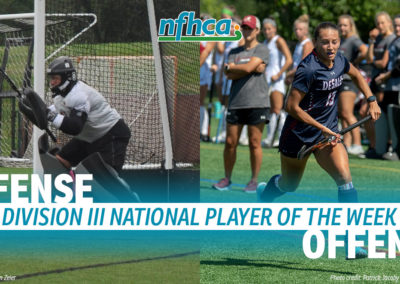 Bross, Wingle named NFHCA Division III National Players of the Week