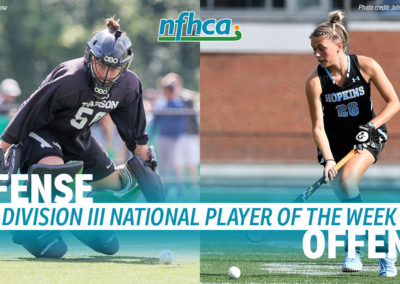 Brown-Scherer, Riley named NFHCA Division III National Players of the Week