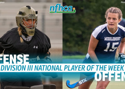 Hainsworth, Nicholas named NFHCA Division III National Players of the Week