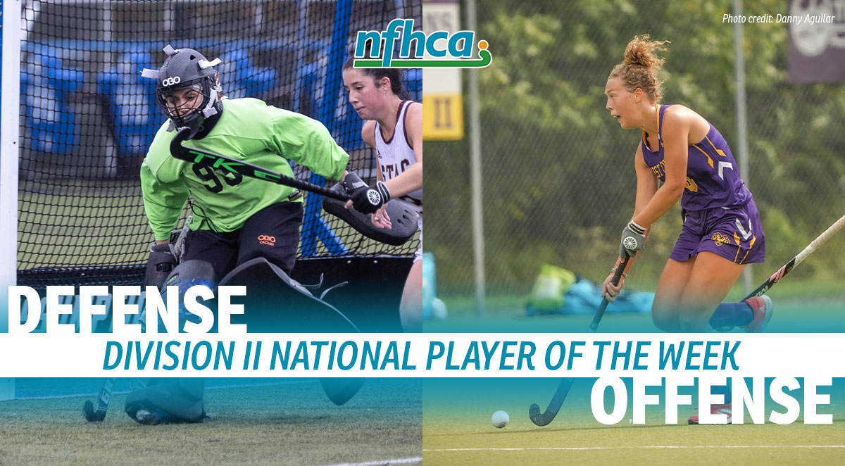 2021 NFHCA Division II National Players of the Week, Valerie van Kuijck from West Chester University, Kylie Gargiulo from Assumption University