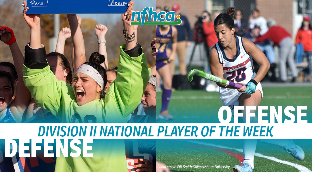 2021 NFHCA Division II National Players of the Week Kylie Gargiulo from Assumption and Jazmin Petrantonio from Shippensburg