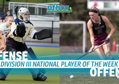 Docherty, McMichael named NFHCA Division III National Players of the Week
