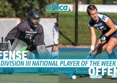 Nicholas, Riley named NFHCA Division III National Players of the Week