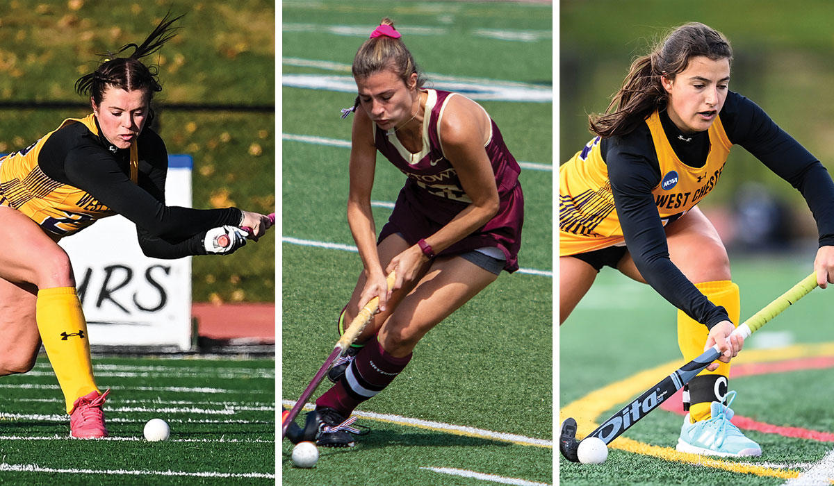 2021 NFHCA Division II National Scholar-Athlete, Caitie McNamara, Leigh Roselli, Emma Velez