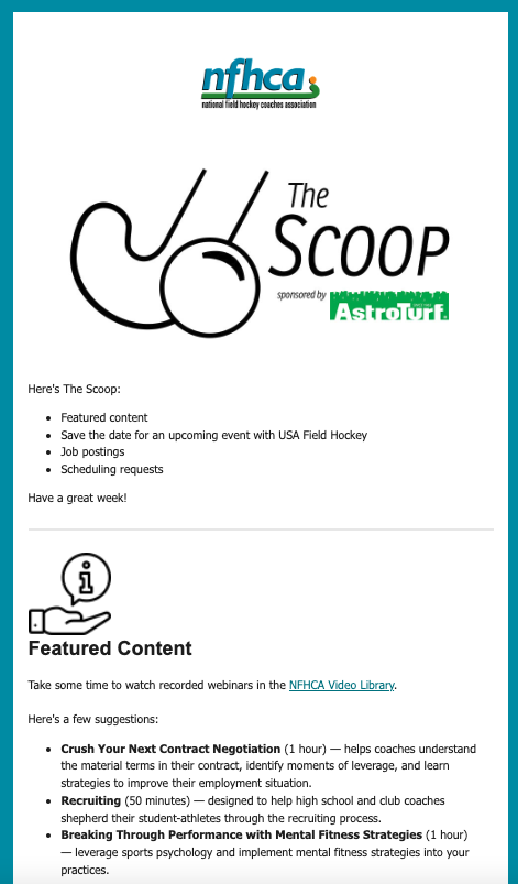 The Scoop NFHCA Newsletter
