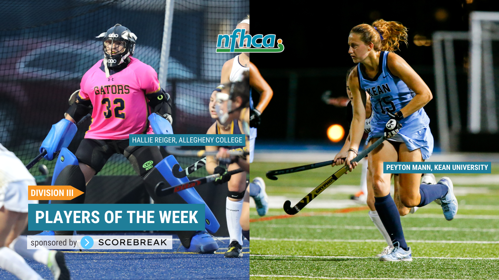 Mann, Reiger named NFHCA Division III National Players of the Week