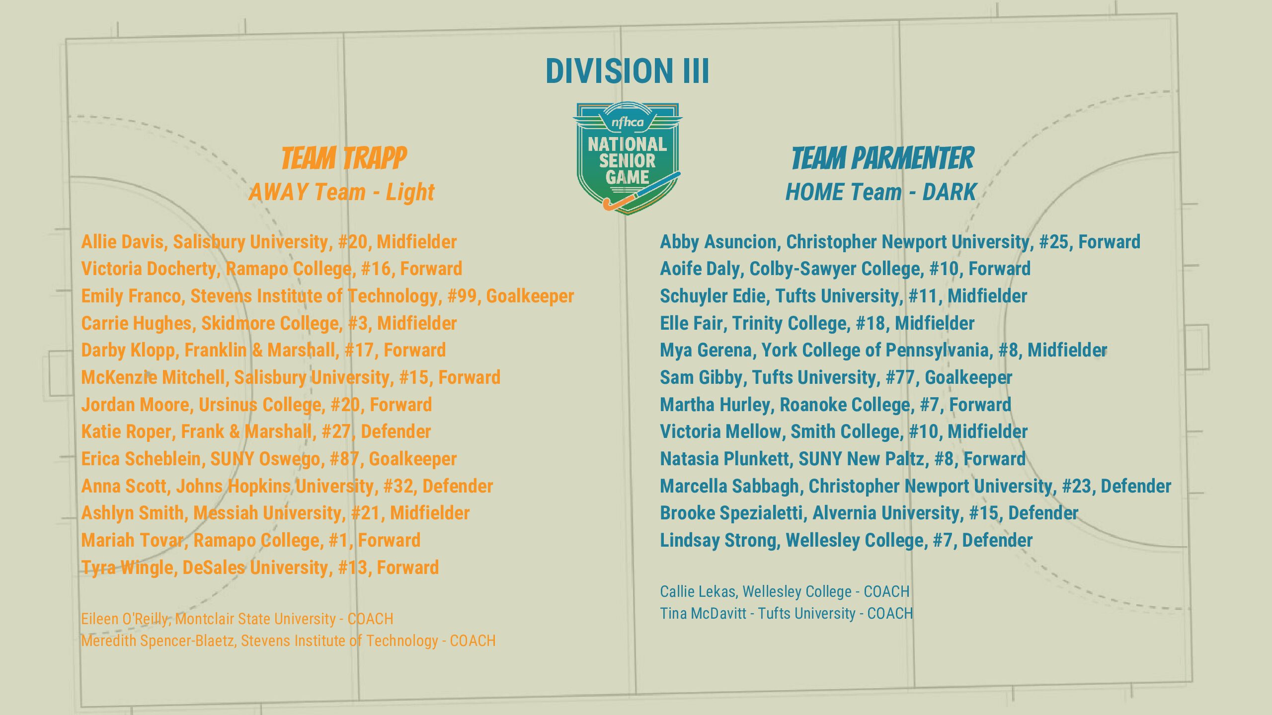 DIII Senior Game Rosters 2023