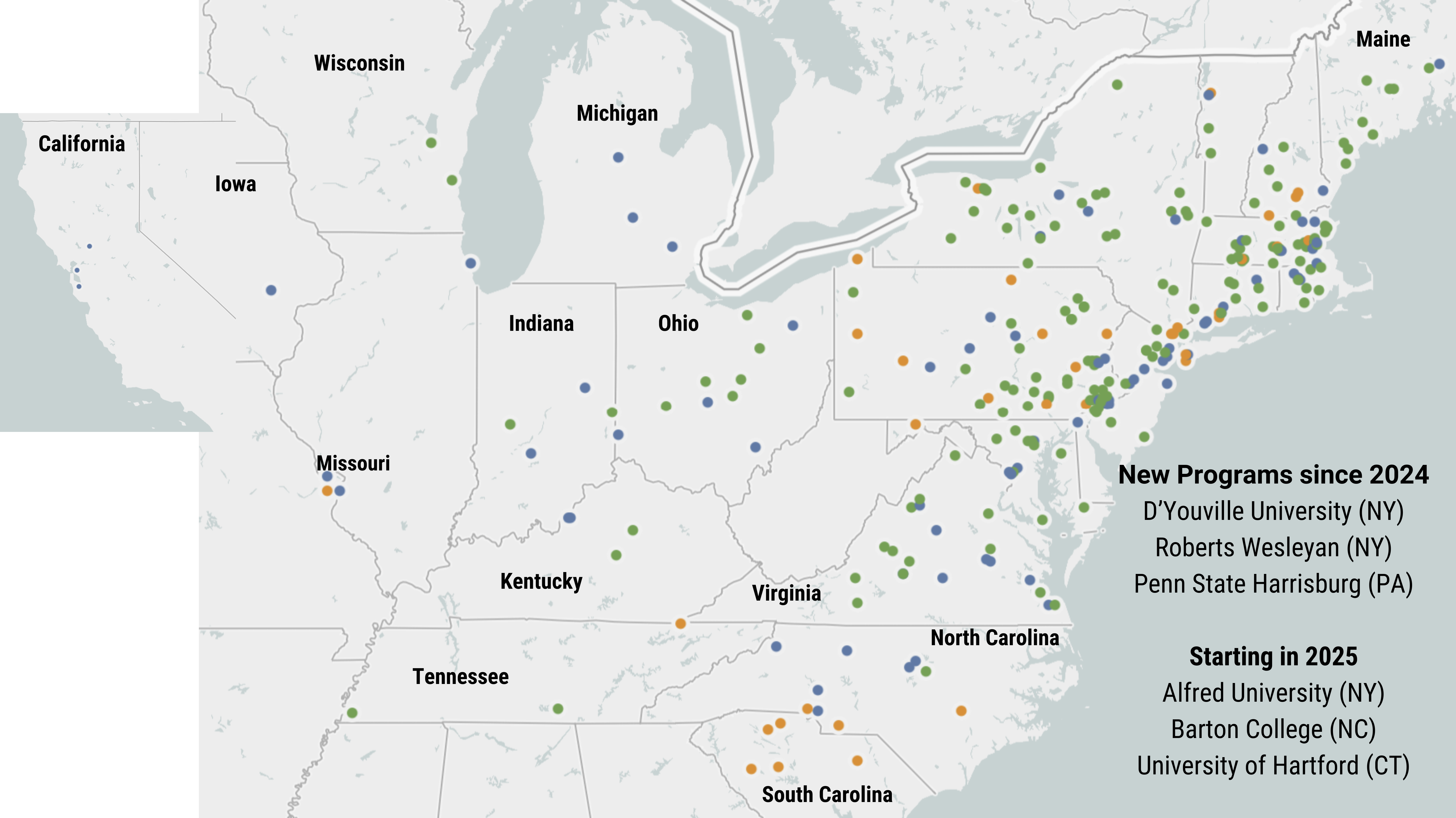 NCAA Program Map Field Hockey