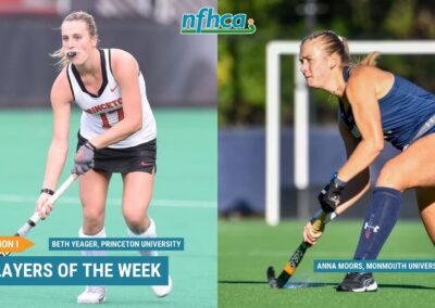 Yeager, Moors named NFHCA Division I National Players of the Week