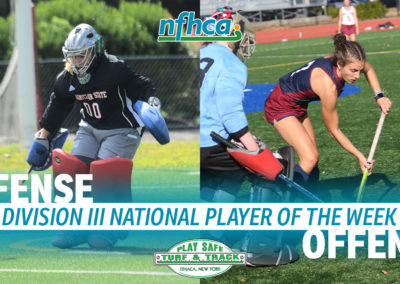 Nolan, Pickul named Play Safe Turf & Track/NFHCA Division III National Players of the Week